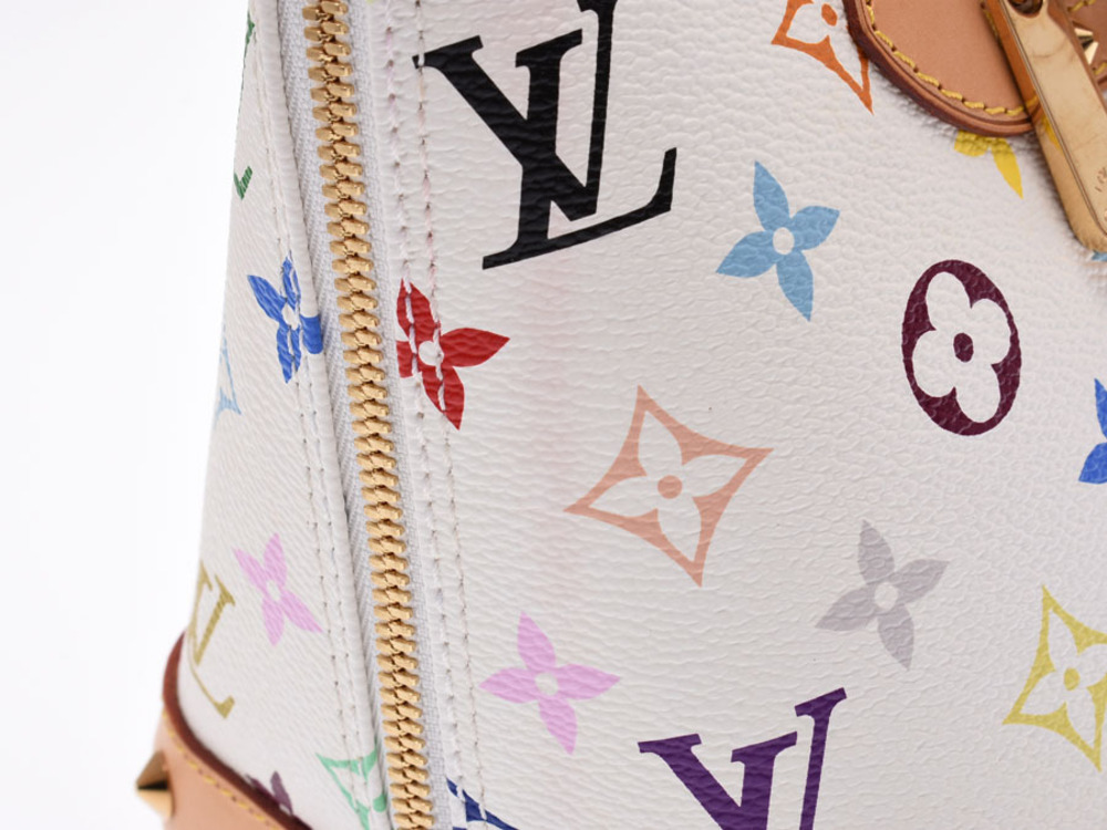 Louis Vuitton Multicolor Leather Handbag Alma White - Picture 8 of 11
